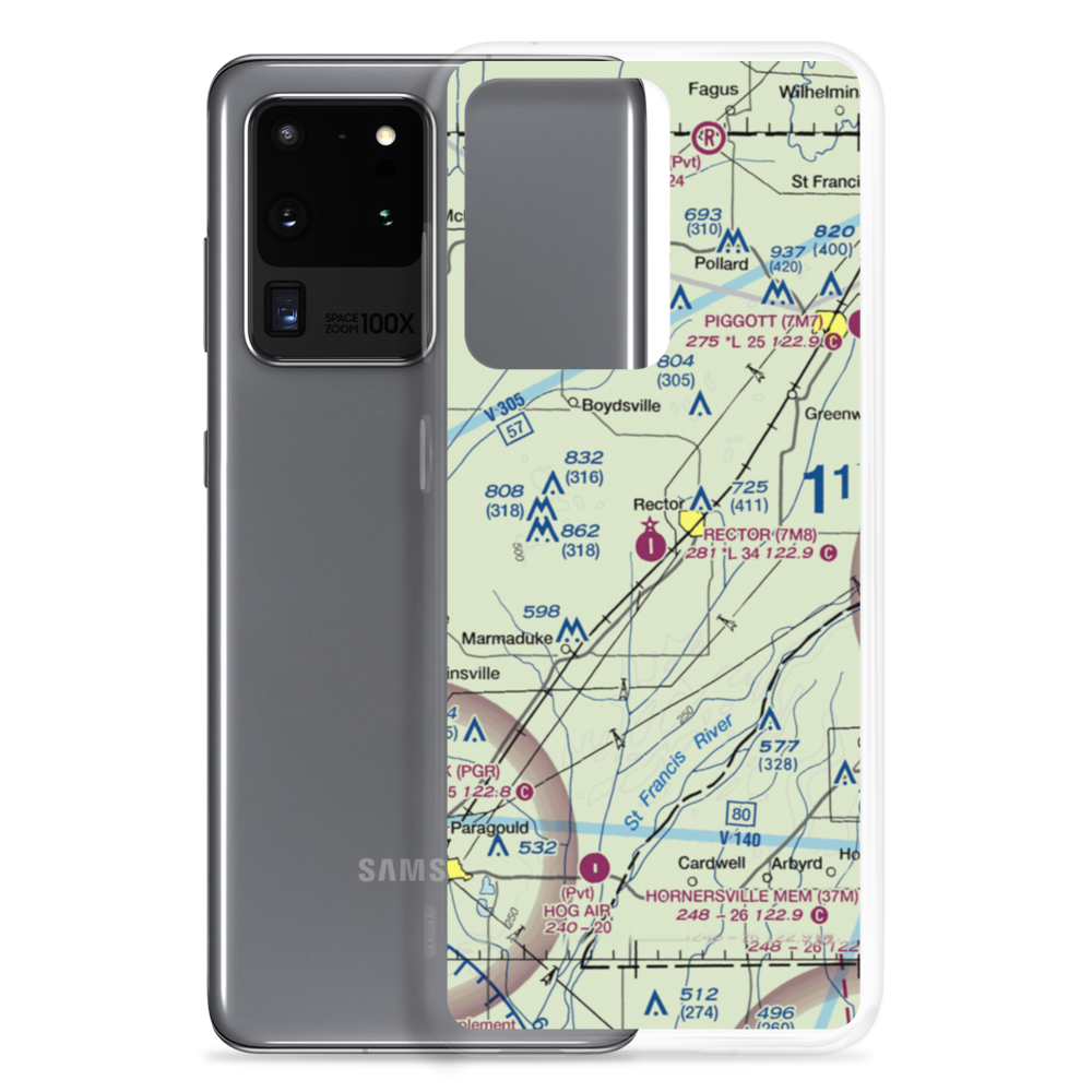 Rector Airport (7M8) VFR Sectional Samsung Case Samsung Galaxy S20 Ultra model shown