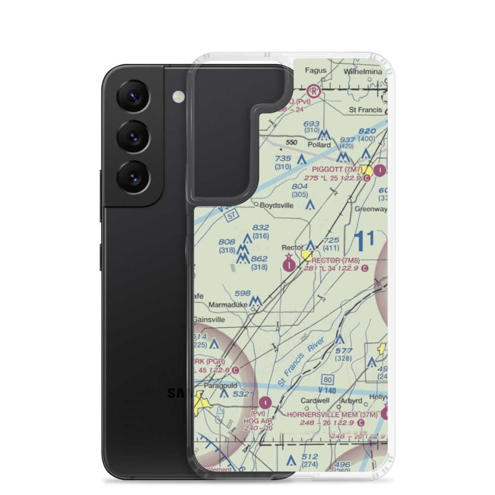 Rector Airport (7M8) VFR Sectional Samsung Case Samsung Galaxy S22 model shown
