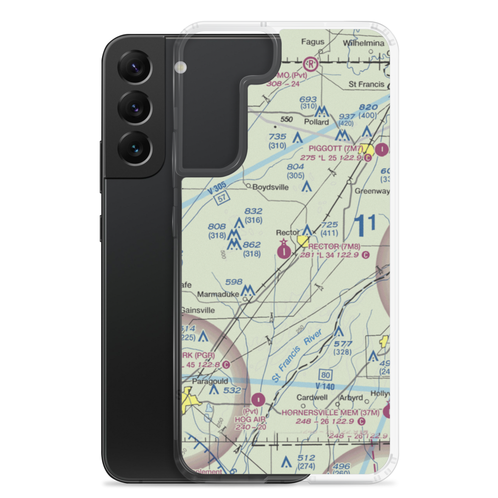 Rector Airport (7M8) VFR Sectional Samsung Case Samsung Galaxy S22 Plus model shown