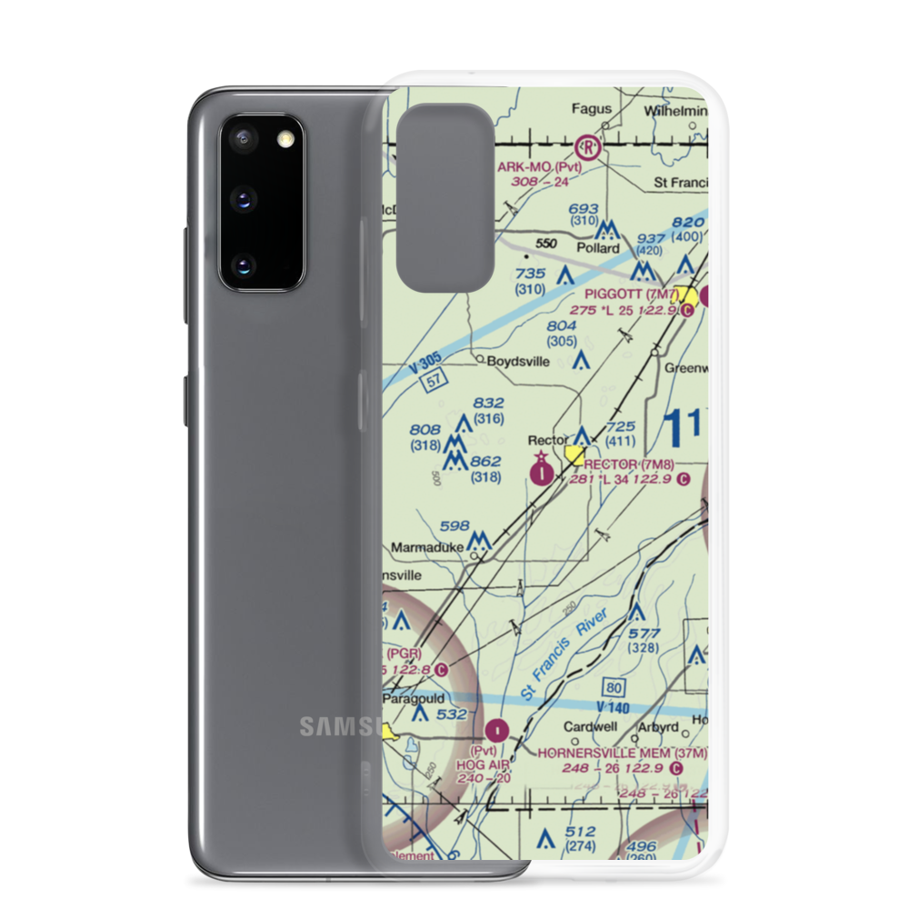 Rector Airport (7M8) VFR Sectional Samsung Case Samsung Galaxy S20 model shown