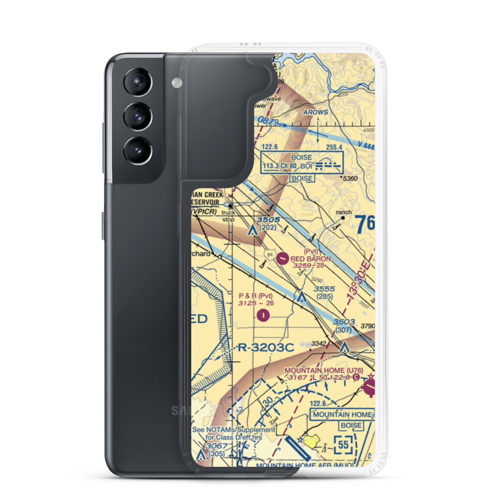 Red Baron Airpark (1ID4) VFR Sectional Samsung Case Samsung Galaxy S21 model shown