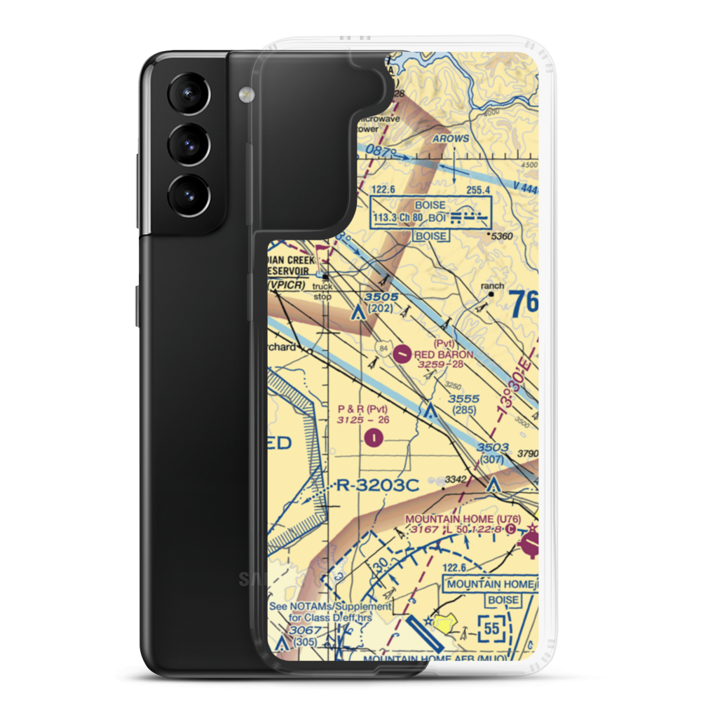 Red Baron Airpark (1ID4) VFR Sectional Samsung Case Samsung Galaxy S21 Plus model shown