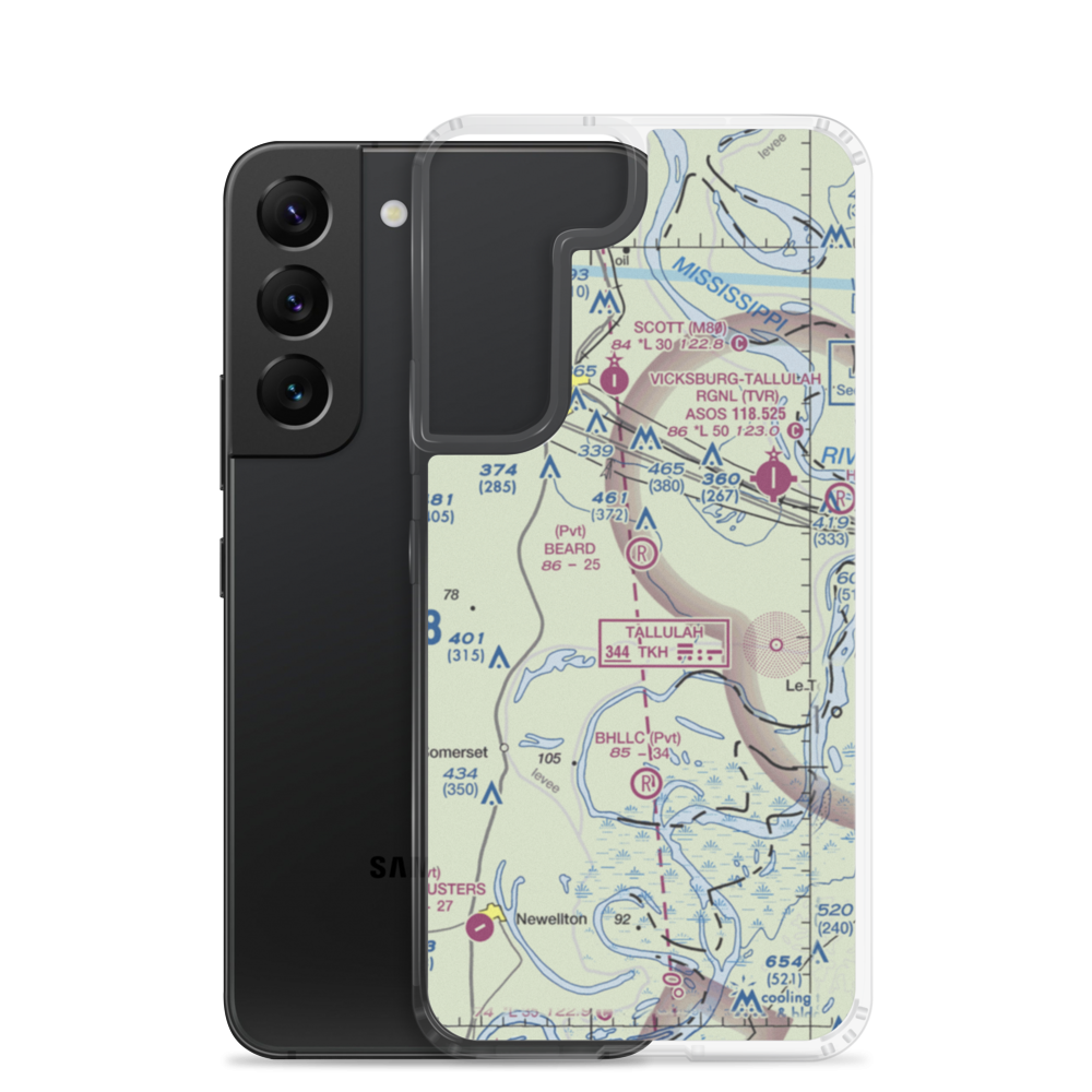 Red Beard Dusting Service Airport (9LS5) VFR Sectional Samsung Case Samsung Galaxy S22 model shown