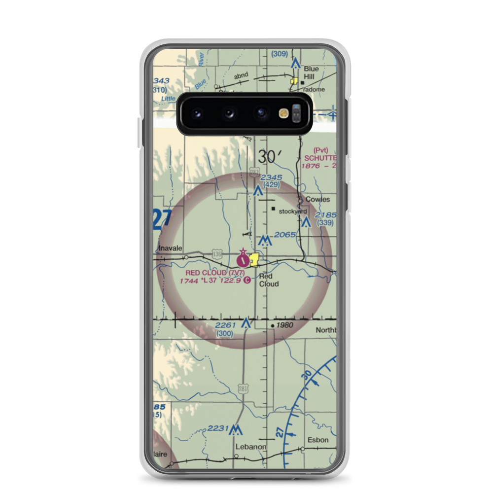 Red Cloud Municipal Airport (7V7) VFR Sectional Samsung Case Samsung Galaxy S10 model shown