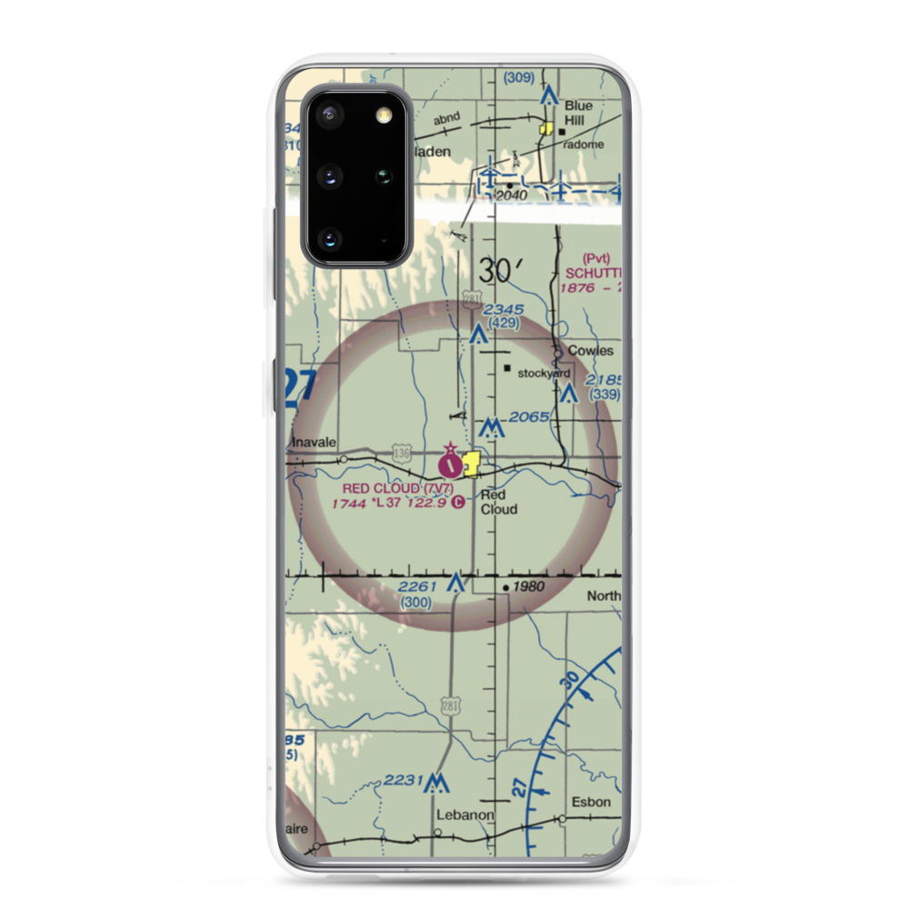 Red Cloud Municipal Airport (7V7) VFR Sectional Samsung Case Samsung Galaxy S20 Plus model shown