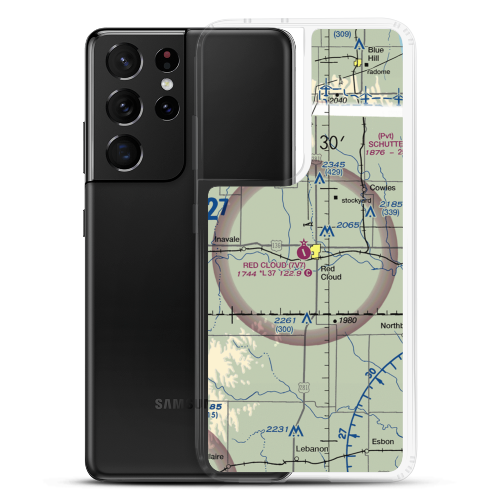 Red Cloud Municipal Airport (7V7) VFR Sectional Samsung Case Samsung Galaxy S21 Ultra model shown