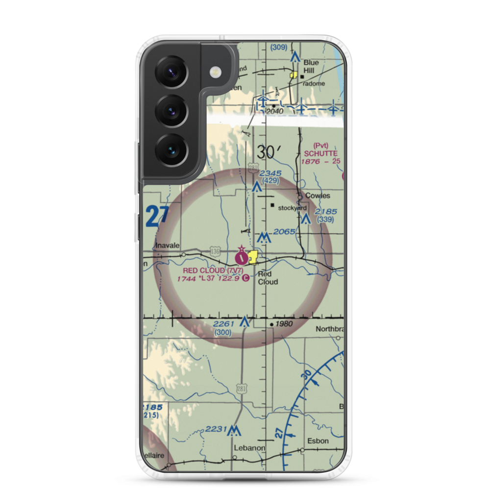 Red Cloud Municipal Airport (7V7) VFR Sectional Samsung Case Samsung Galaxy S22 Plus model shown