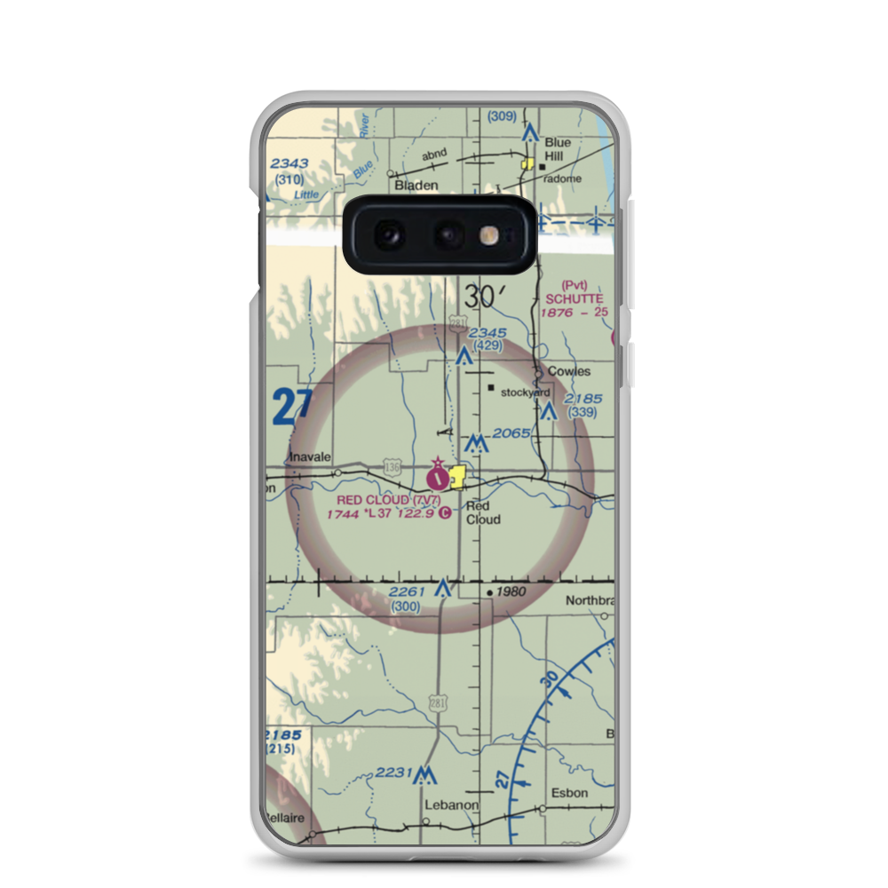 Red Cloud Municipal Airport (7V7) VFR Sectional Samsung Case Samsung Galaxy S10e model shown