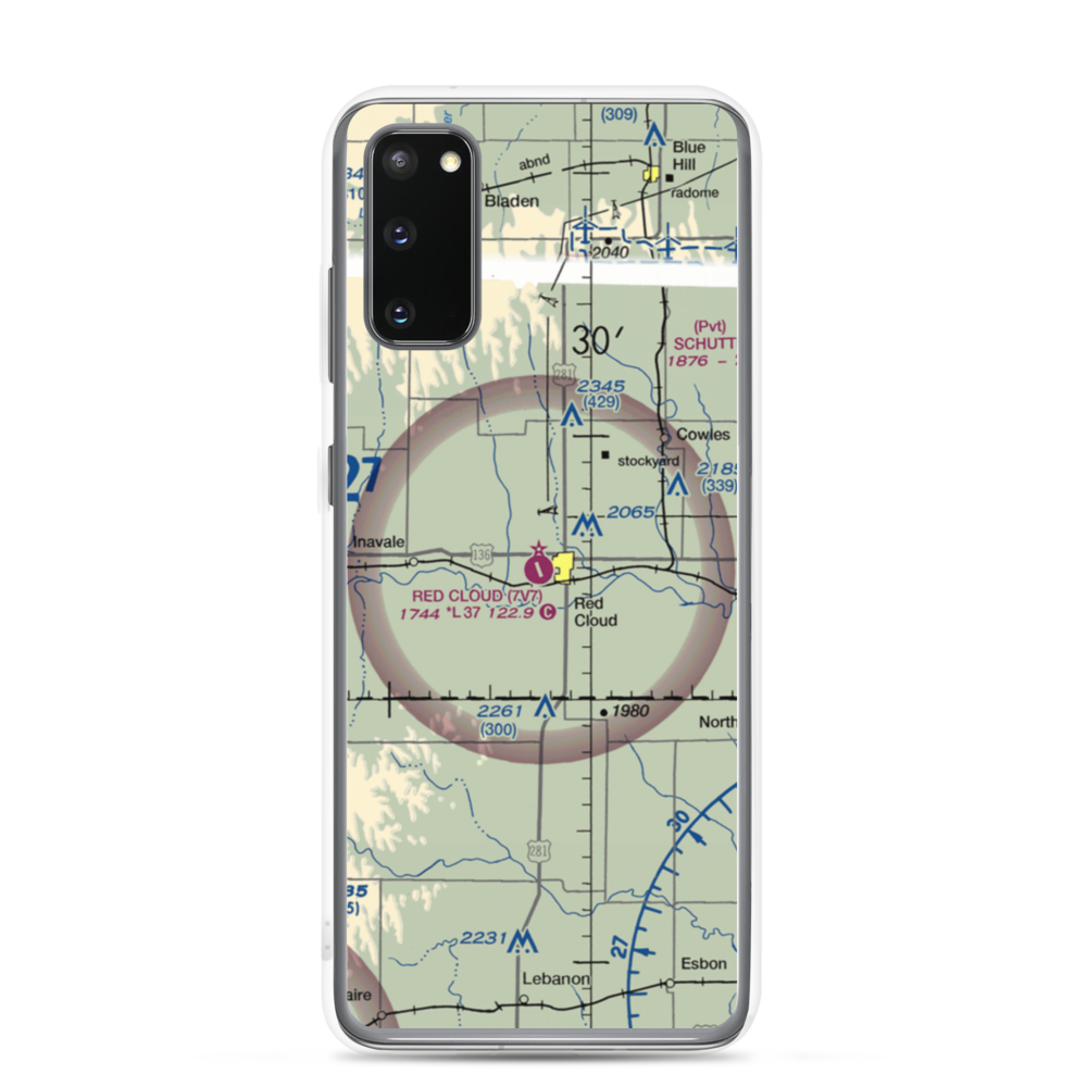 Red Cloud Municipal Airport (7V7) VFR Sectional Samsung Case Samsung Galaxy S20 model shown
