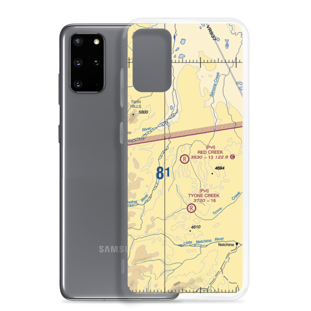 Red Creek Airport (AK80) VFR Sectional Samsung Case Samsung Galaxy S20 Plus model shown
