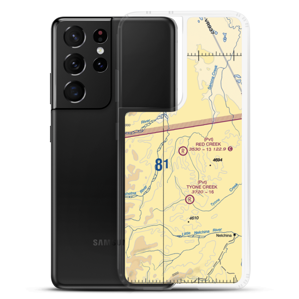 Red Creek Airport (AK80) VFR Sectional Samsung Case Samsung Galaxy S21 Ultra model shown
