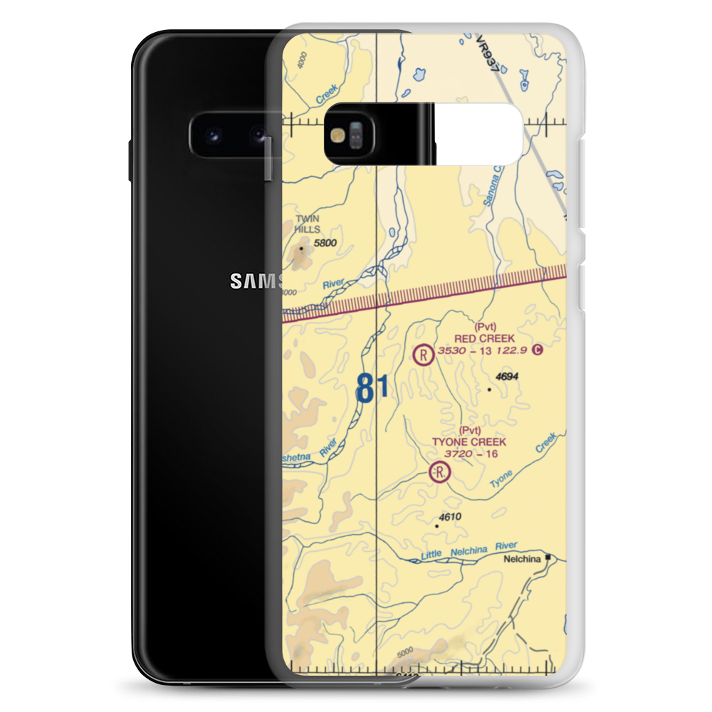 Red Creek Airport (AK80) VFR Sectional Samsung Case Samsung Galaxy S10+ model shown