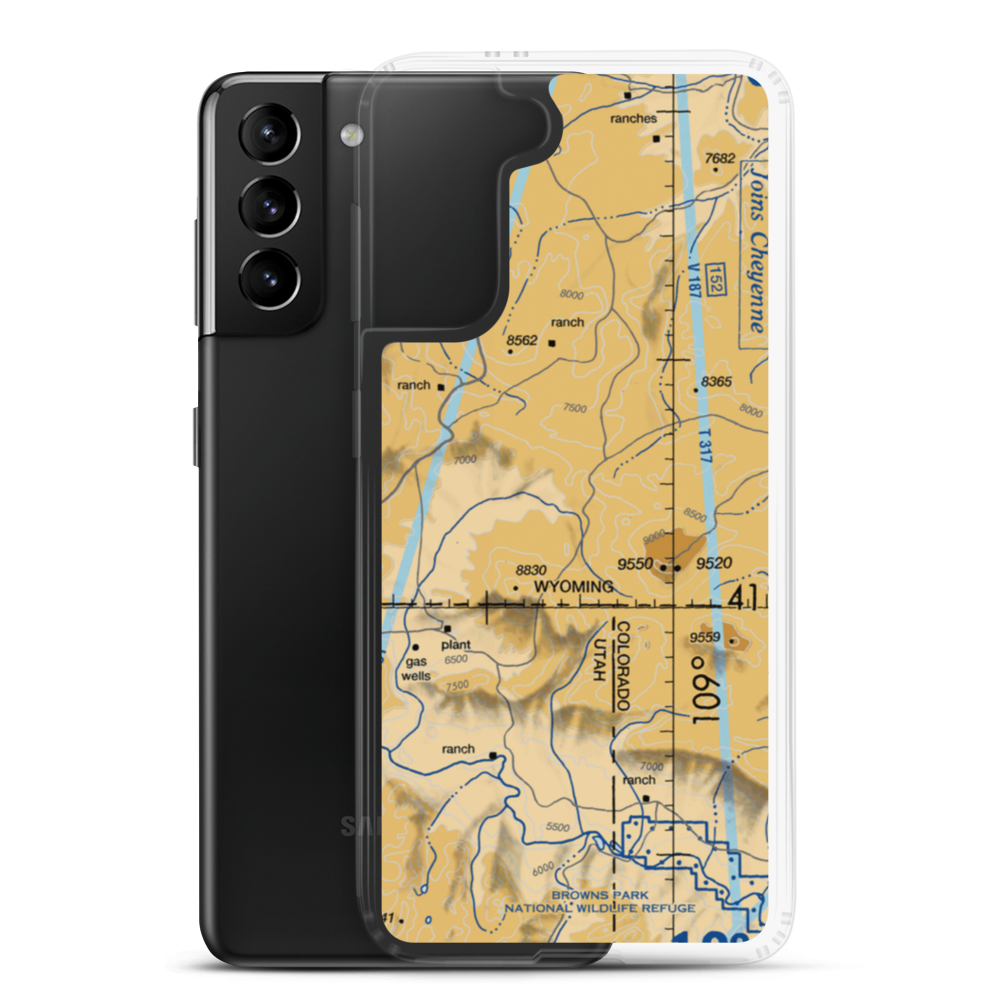 Red Creek Ranch Airport (WY41) VFR Sectional Samsung Case Samsung Galaxy S21 Plus model shown
