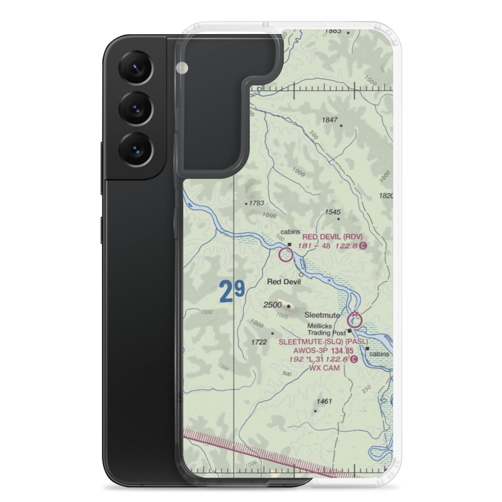 Red Devil Airport (RDV) VFR Sectional Samsung Case Samsung Galaxy S22 Plus model shown