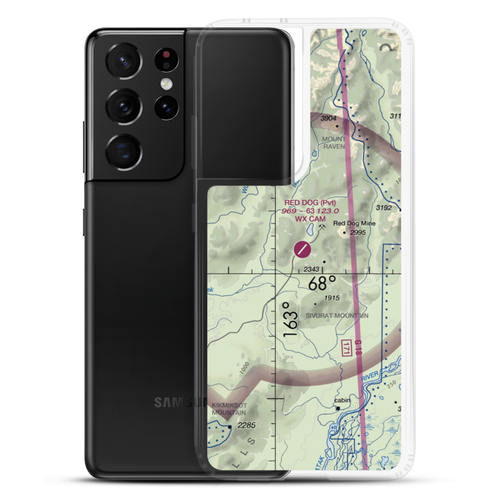Red Dog Airport (DGG) VFR Sectional Samsung Case Samsung Galaxy S21 Ultra model shown