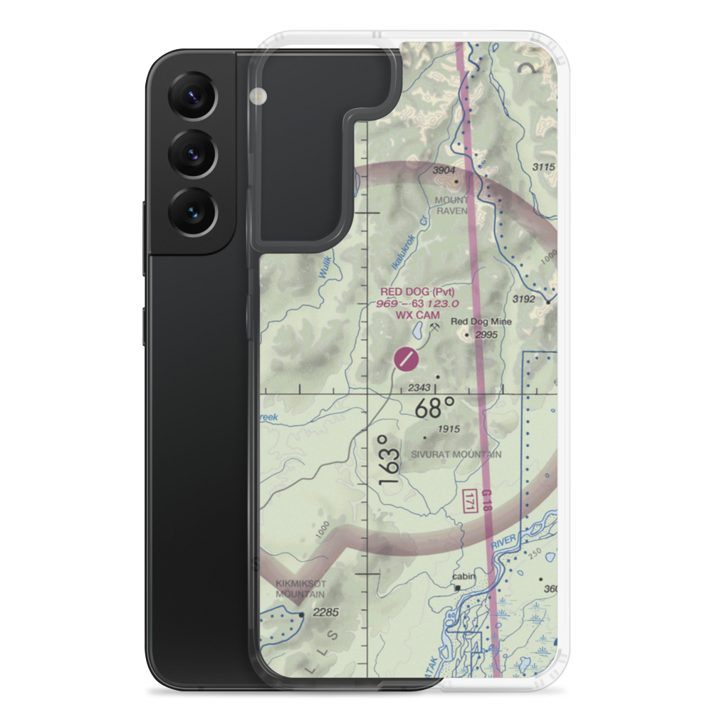 Red Dog Airport (DGG) VFR Sectional Samsung Case Samsung Galaxy S22 Plus model shown