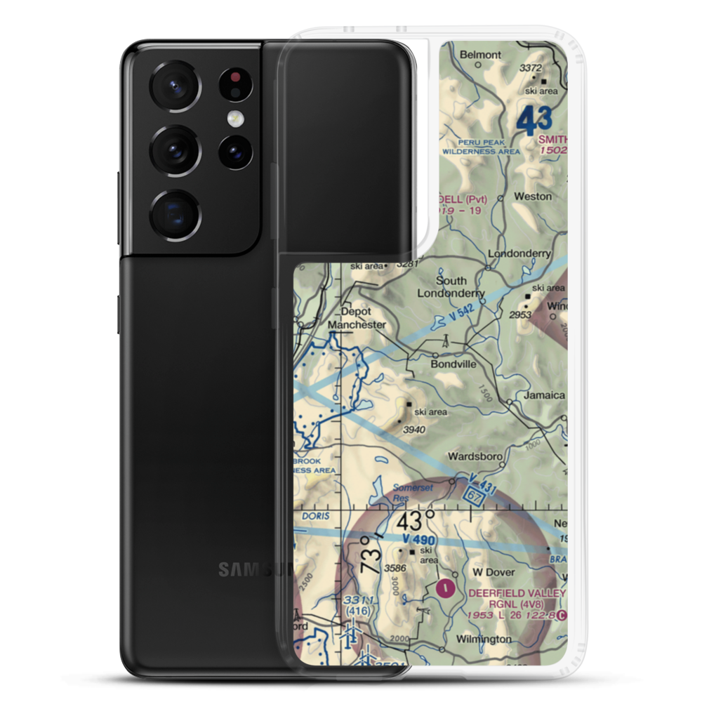 Red Fox Airport (VT02) VFR Sectional Samsung Case Samsung Galaxy S21 Ultra model shown