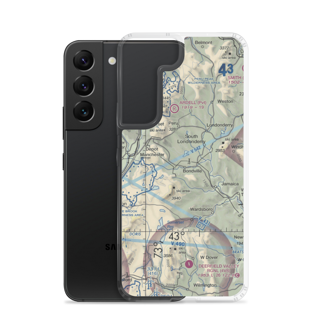 Red Fox Airport (VT02) VFR Sectional Samsung Case Samsung Galaxy S22 model shown