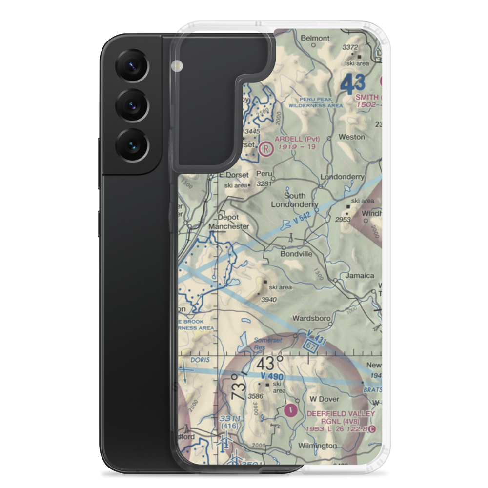 Red Fox Airport (VT02) VFR Sectional Samsung Case Samsung Galaxy S22 Plus model shown