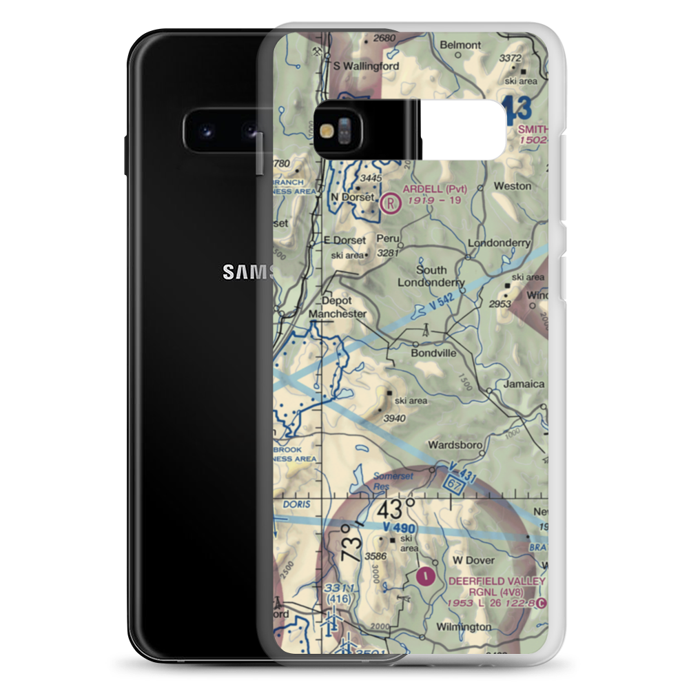 Red Fox Airport (VT02) VFR Sectional Samsung Case Samsung Galaxy S10+ model shown