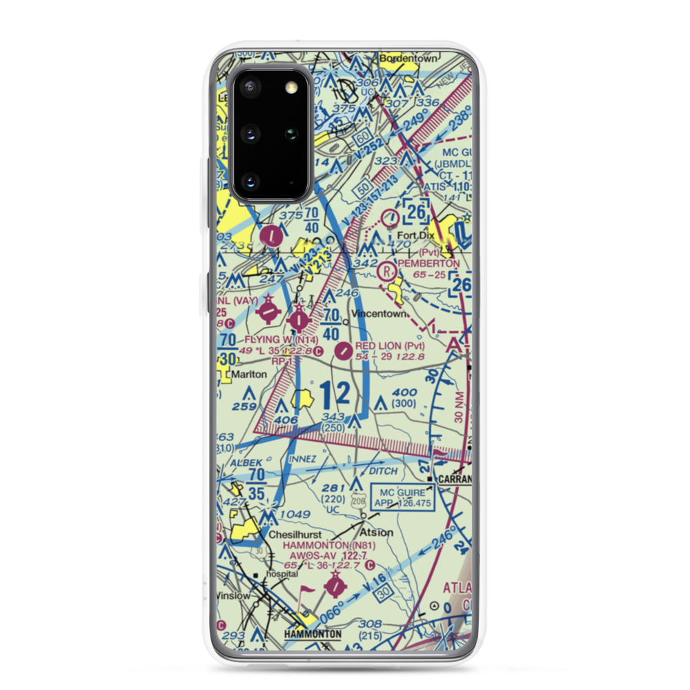 Red Lion Airport (JY73) VFR Sectional Samsung Case Samsung Galaxy S20 Plus model shown