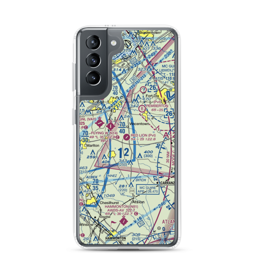 Red Lion Airport (JY73) VFR Sectional Samsung Case Samsung Galaxy S21 model shown