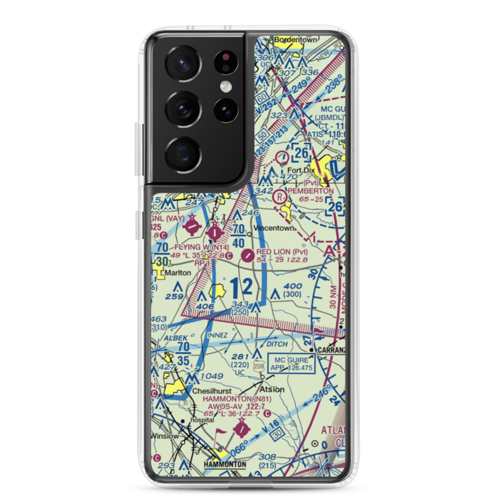 Red Lion Airport (JY73) VFR Sectional Samsung Case Samsung Galaxy S21 Ultra model shown