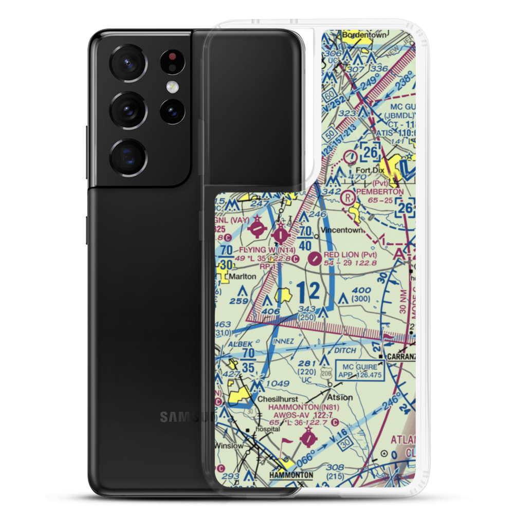 Red Lion Airport (JY73) VFR Sectional Samsung Case Samsung Galaxy S21 Ultra model shown