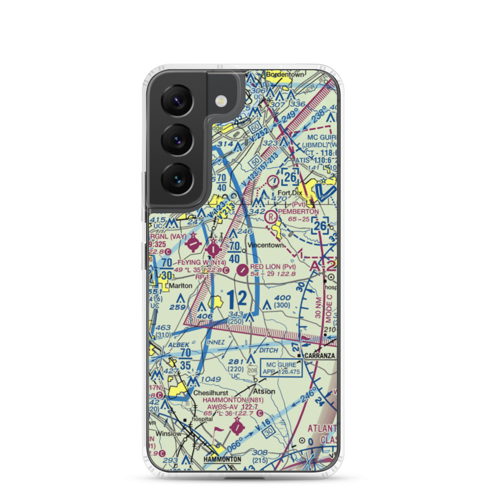 Red Lion Airport (JY73) VFR Sectional Samsung Case Samsung Galaxy S22 model shown