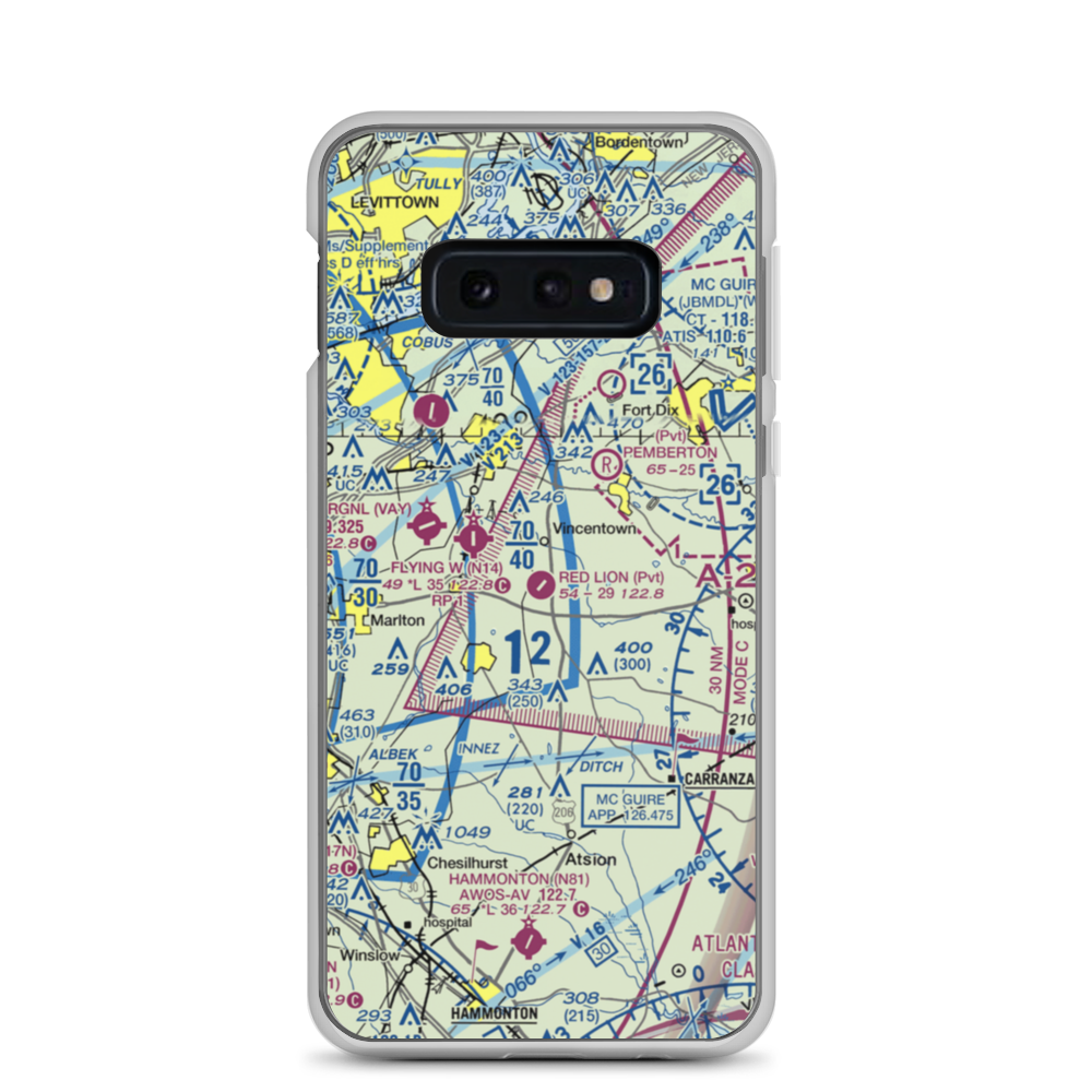 Red Lion Airport (JY73) VFR Sectional Samsung Case Samsung Galaxy S10e model shown