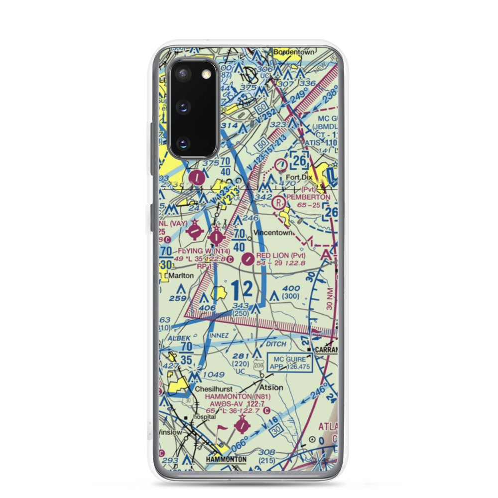 Red Lion Airport (JY73) VFR Sectional Samsung Case Samsung Galaxy S20 model shown