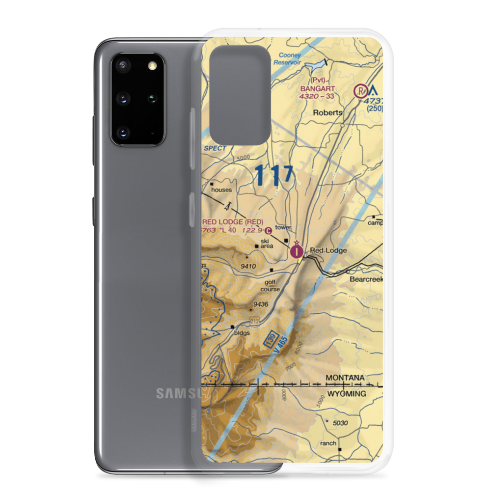Red Lodge Airport (RED) VFR Sectional Samsung Case Samsung Galaxy S20 Plus model shown