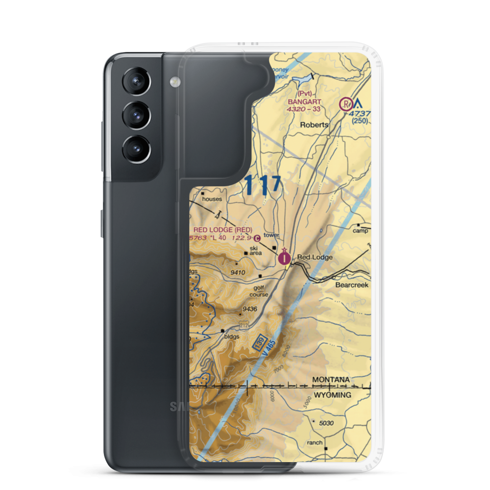Red Lodge Airport (RED) VFR Sectional Samsung Case Samsung Galaxy S21 model shown