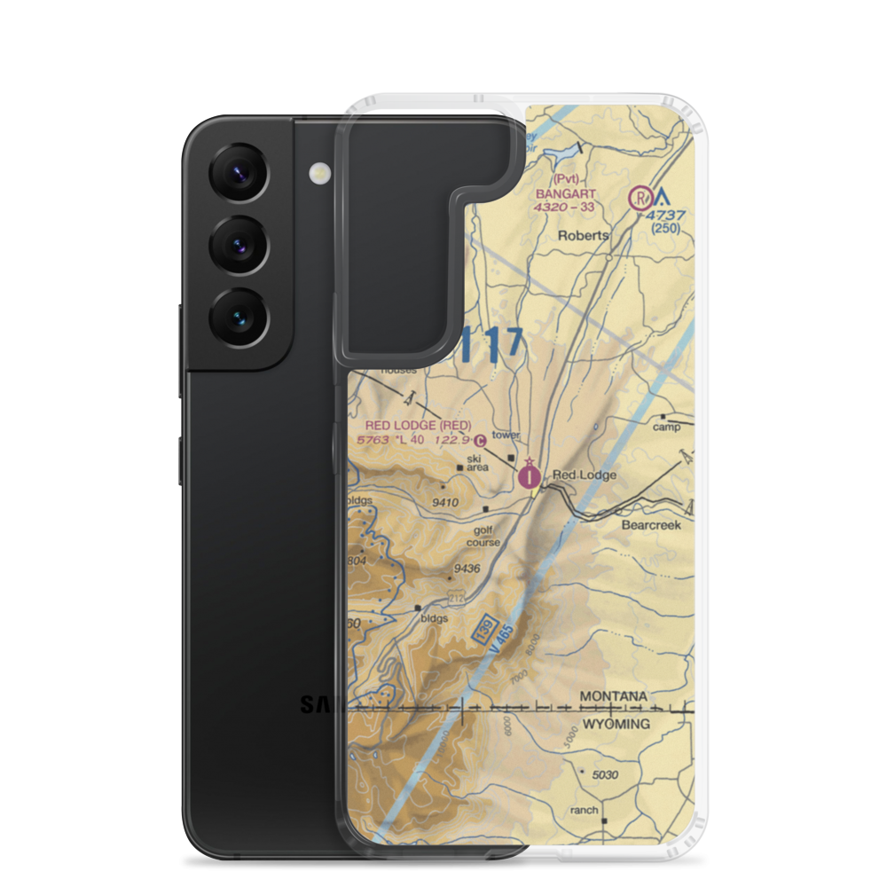 Red Lodge Airport (RED) VFR Sectional Samsung Case Samsung Galaxy S22 model shown