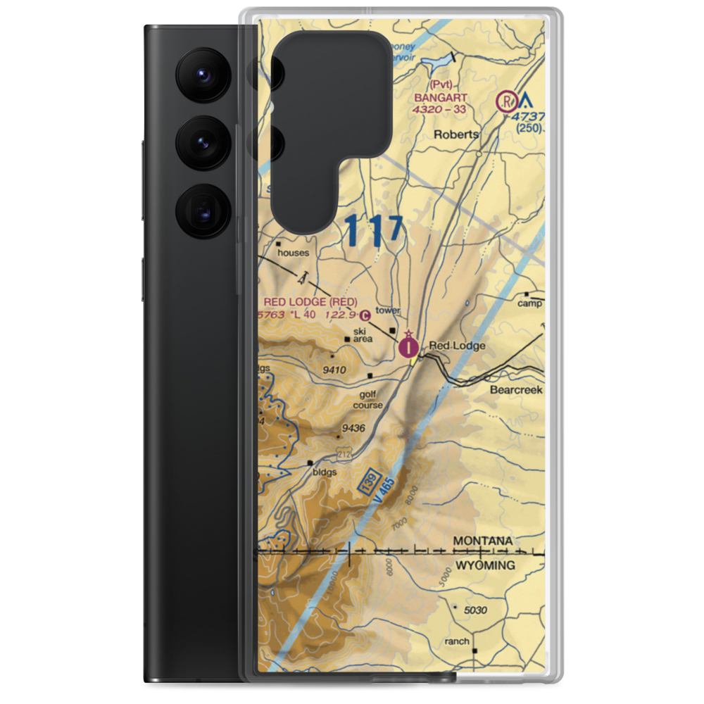 Red Lodge Airport (RED) VFR Sectional Samsung Case Samsung Galaxy S22 Ultra model shown