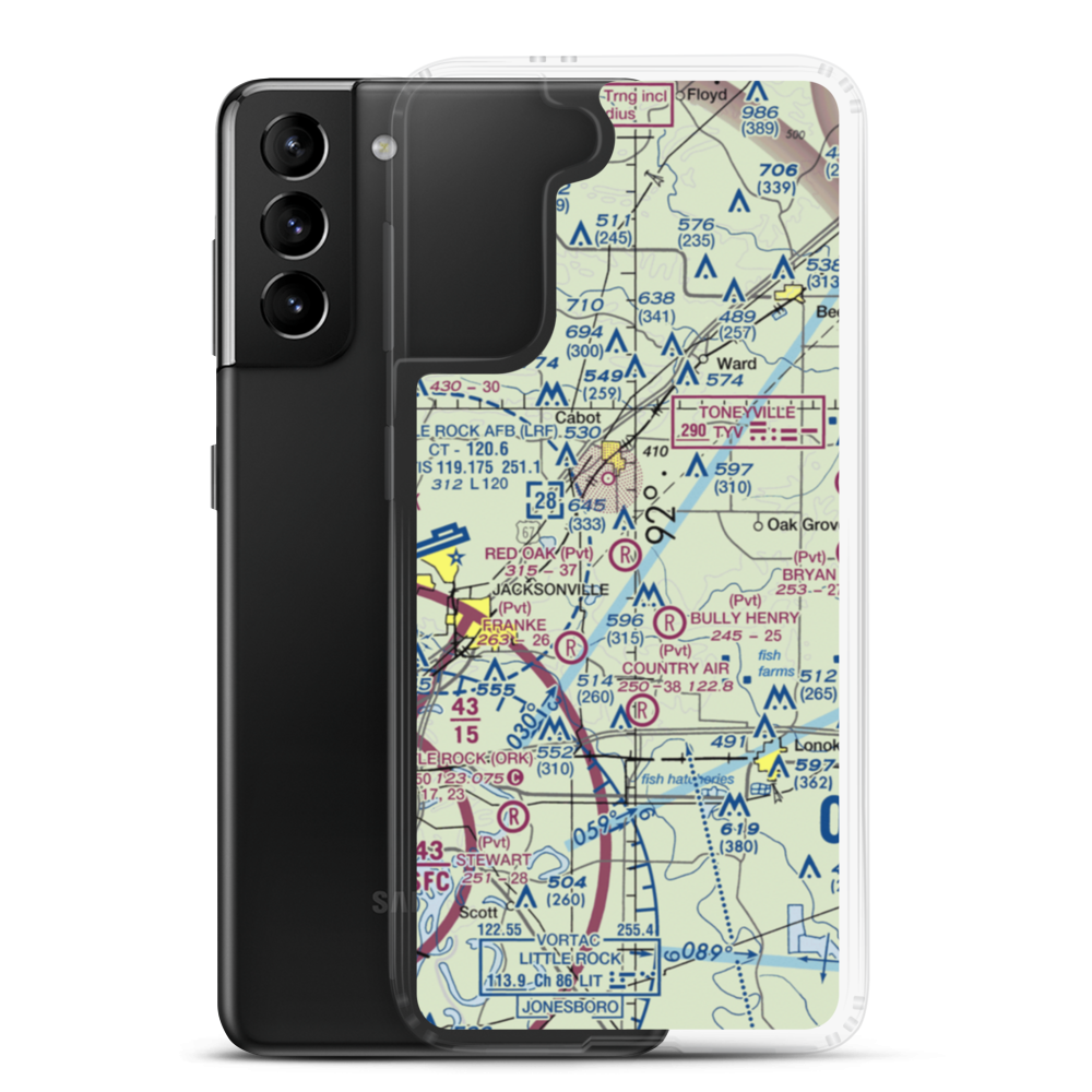 Red Oak Airport (4AR2) VFR Sectional Samsung Case Samsung Galaxy S21 Plus model shown