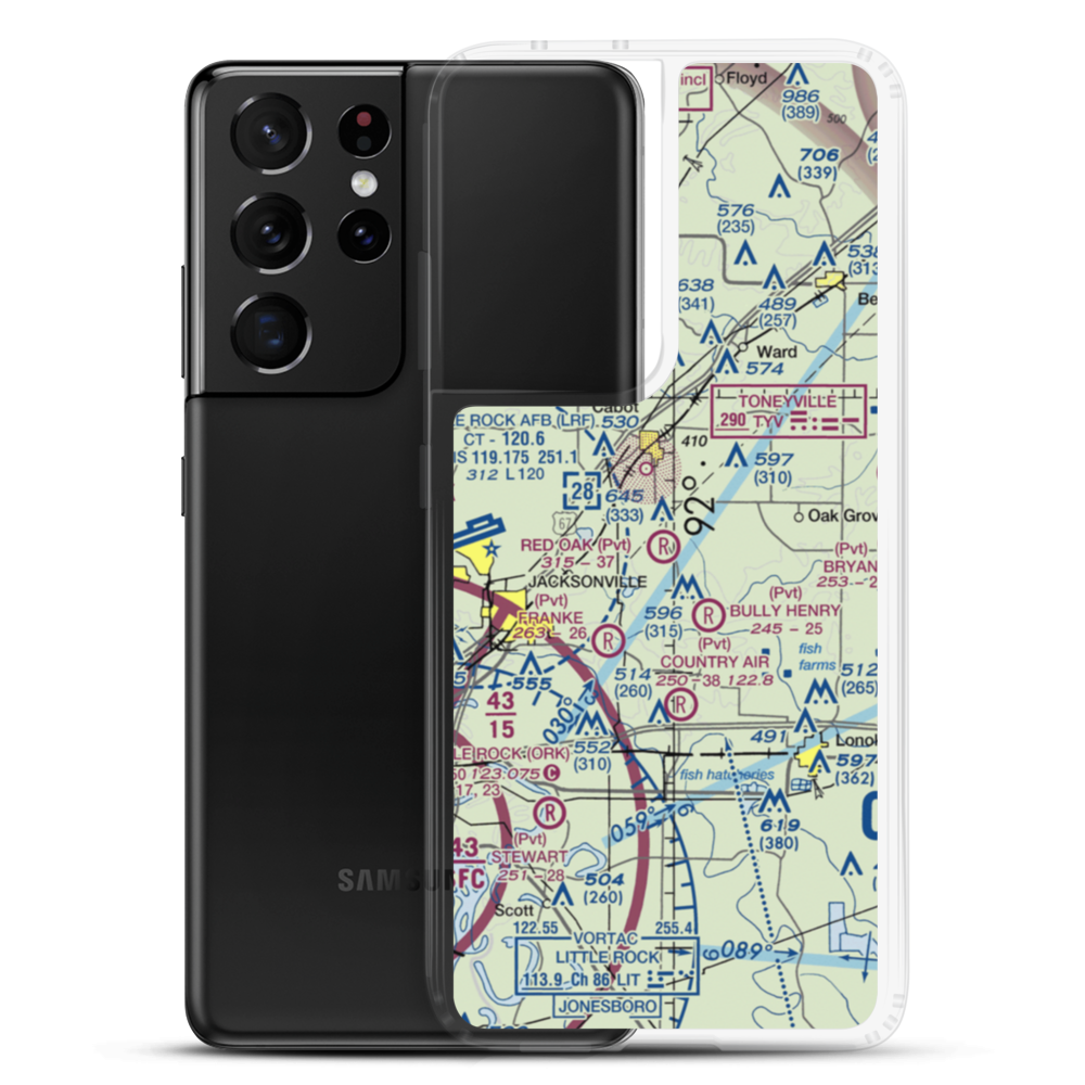Red Oak Airport (4AR2) VFR Sectional Samsung Case Samsung Galaxy S21 Ultra model shown
