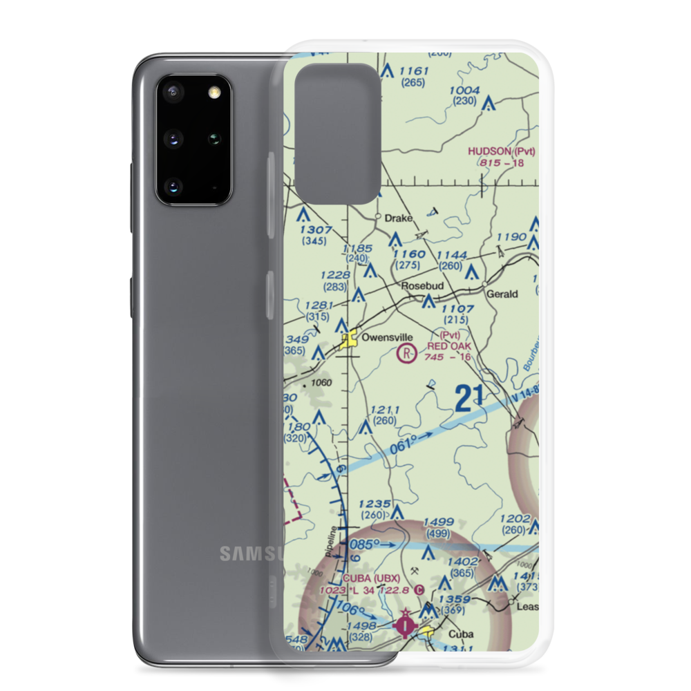 Red Oak Airport (MO48) VFR Sectional Samsung Case Samsung Galaxy S20 Plus model shown