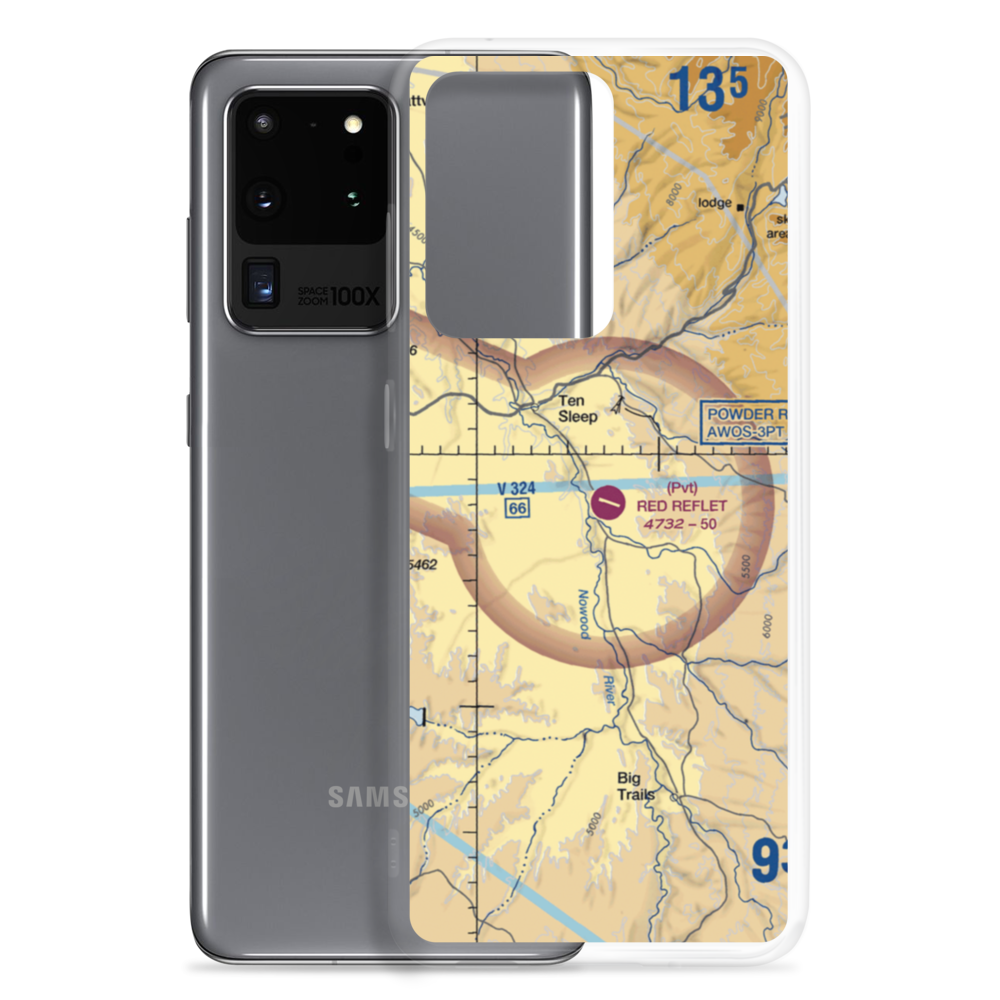 Red Reflet Ranch Airport (WY00) VFR Sectional Samsung Case Samsung Galaxy S20 Ultra model shown