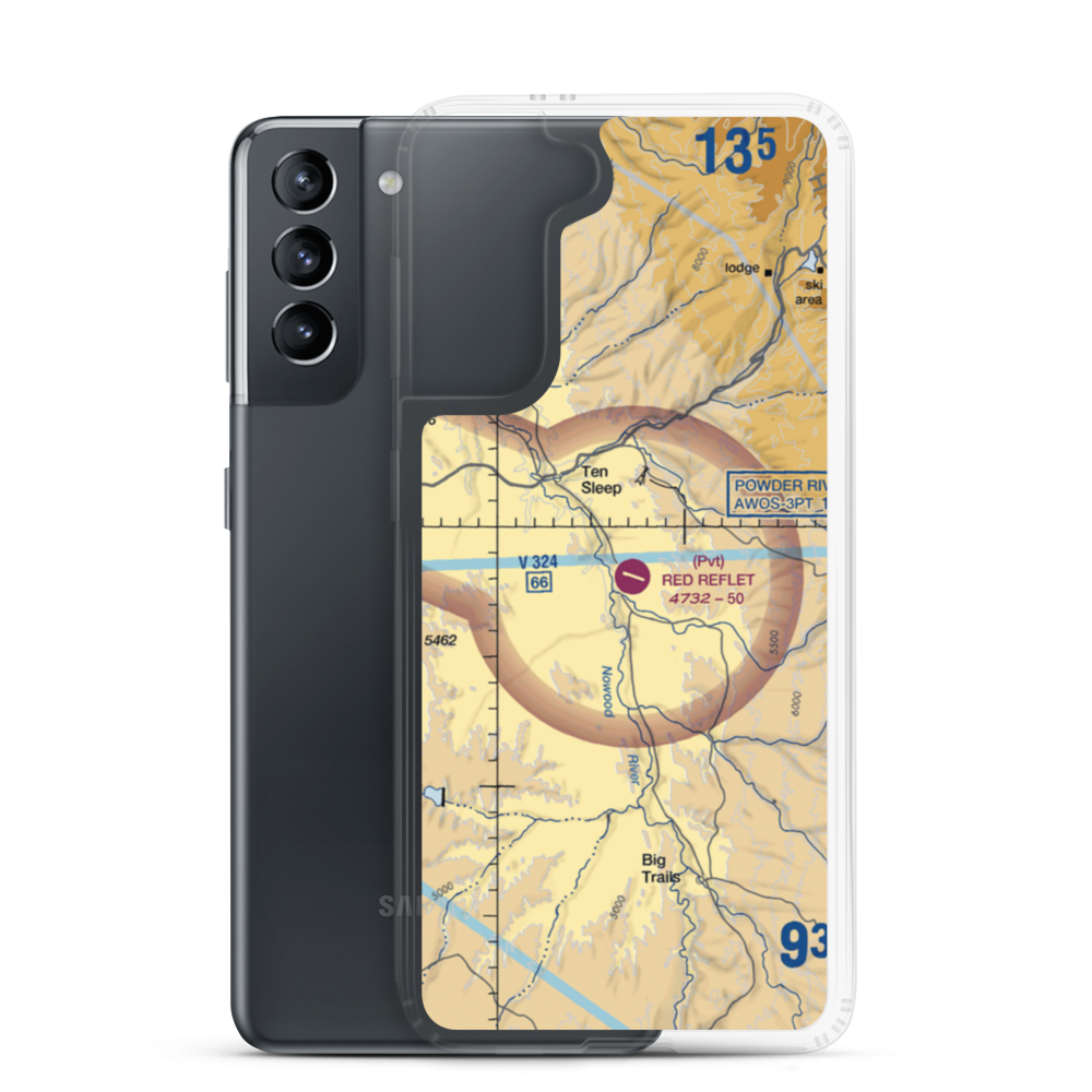 Red Reflet Ranch Airport (WY00) VFR Sectional Samsung Case Samsung Galaxy S21 model shown