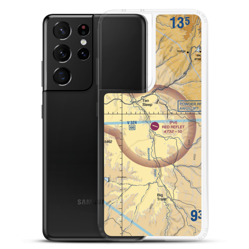Red Reflet Ranch Airport (WY00) VFR Sectional Samsung Case Samsung Galaxy S21 Ultra model shown