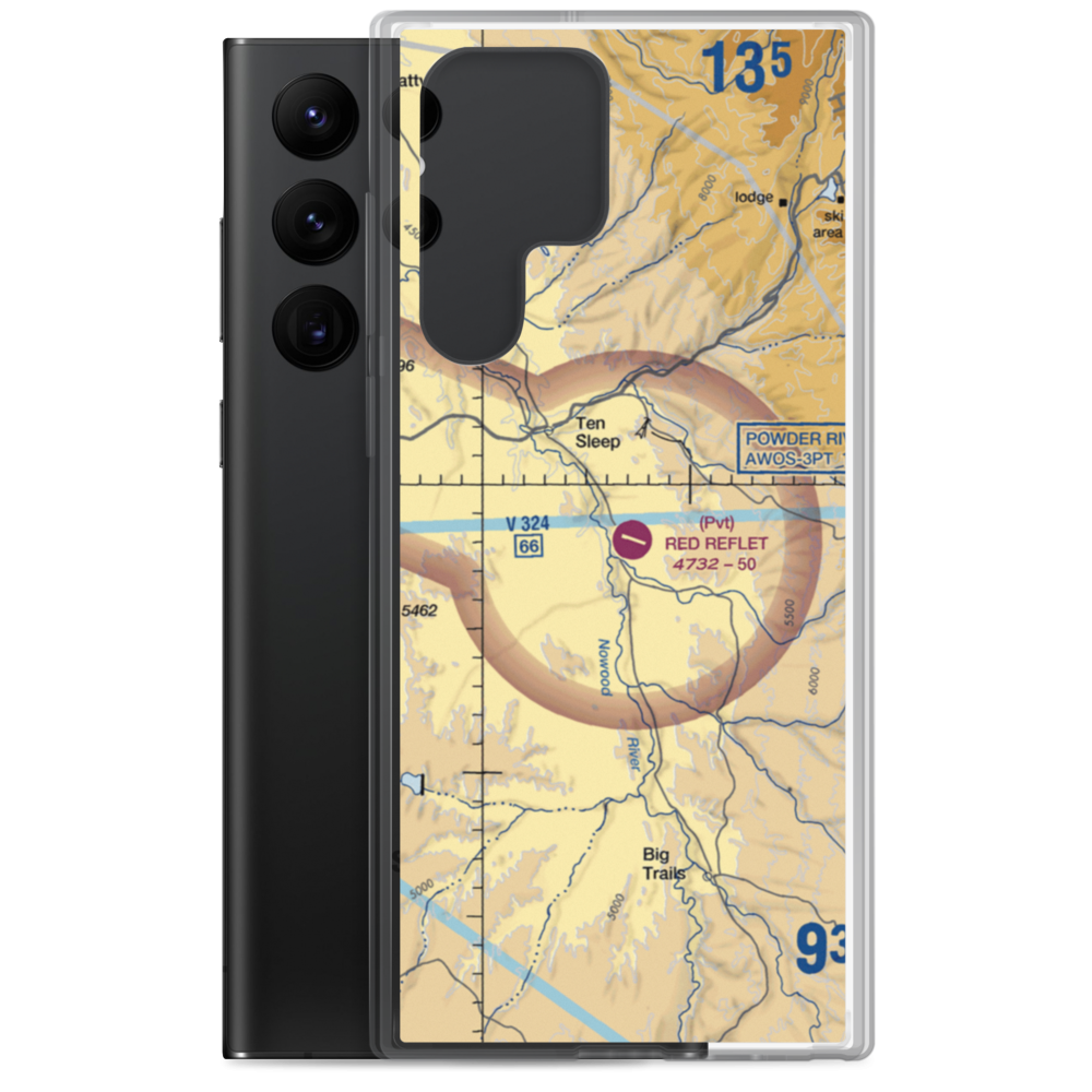 Red Reflet Ranch Airport (WY00) VFR Sectional Samsung Case Samsung Galaxy S22 Ultra model shown