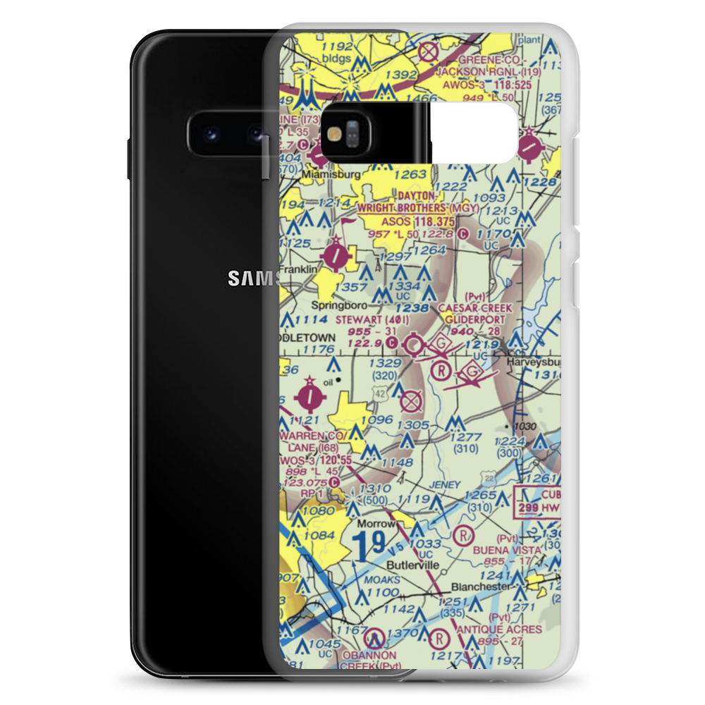 Red Stewart Airfield (40I) VFR Sectional Samsung Case Samsung Galaxy S10+ model shown