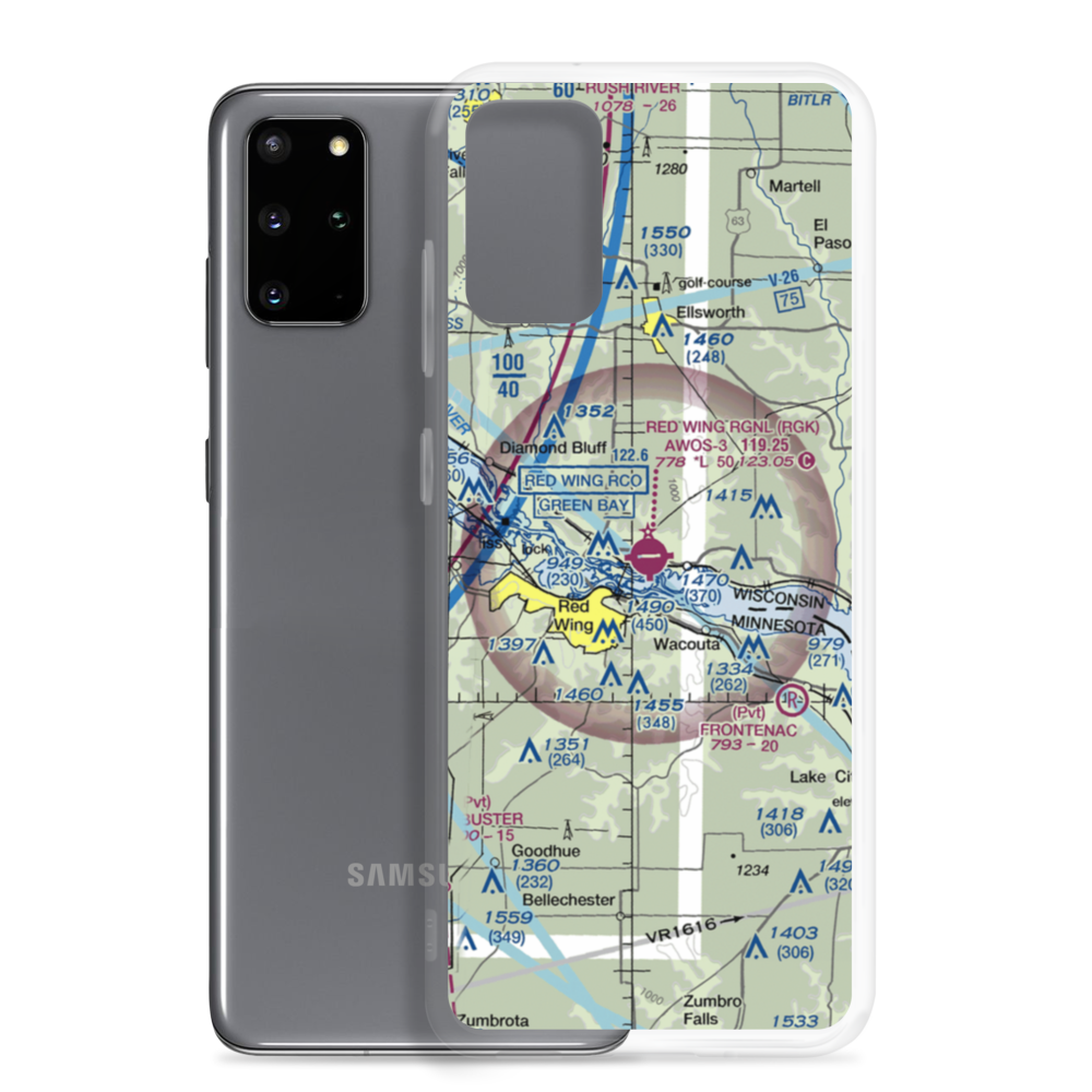 Red Wing Regional Airport (RGK) VFR Sectional Samsung Case Samsung Galaxy S20 Plus model shown