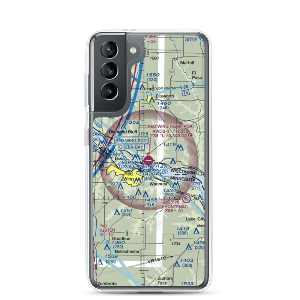 Red Wing Regional Airport (RGK) VFR Sectional Samsung Case Samsung Galaxy S21 model shown
