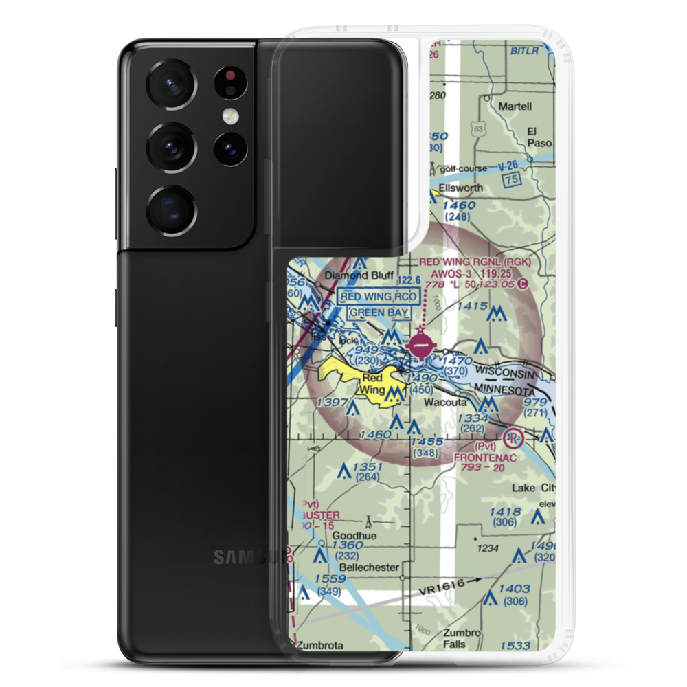 Red Wing Regional Airport (RGK) VFR Sectional Samsung Case Samsung Galaxy S21 Ultra model shown