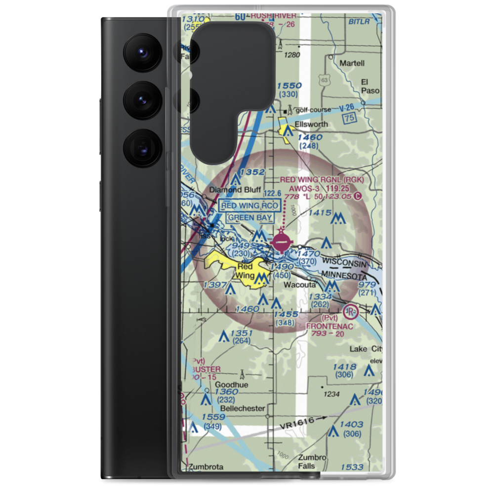 Red Wing Regional Airport (RGK) VFR Sectional Samsung Case Samsung Galaxy S22 Ultra model shown