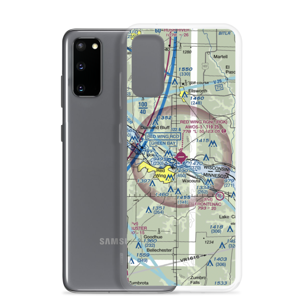 Red Wing Regional Airport (RGK) VFR Sectional Samsung Case Samsung Galaxy S20 model shown