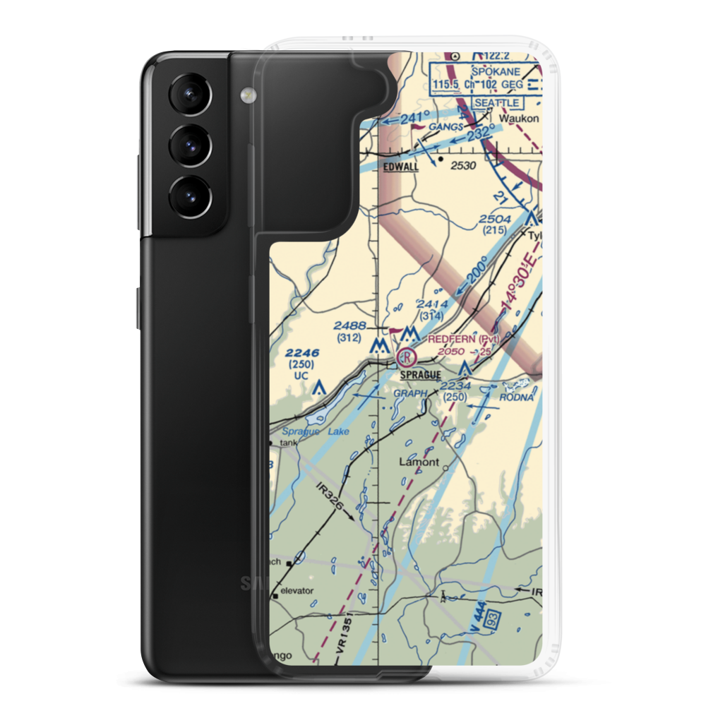 Redfern Aerodrome (WN41) VFR Sectional Samsung Case Samsung Galaxy S21 Plus model shown