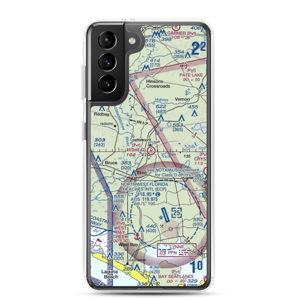 Redhead Airport (FD35) VFR Sectional Samsung Case Samsung Galaxy S21 Plus model shown
